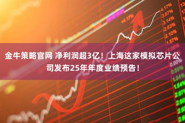 金牛策略官网 净利润超3亿！上海这家模拟芯片公司发布25年年度业绩预告！