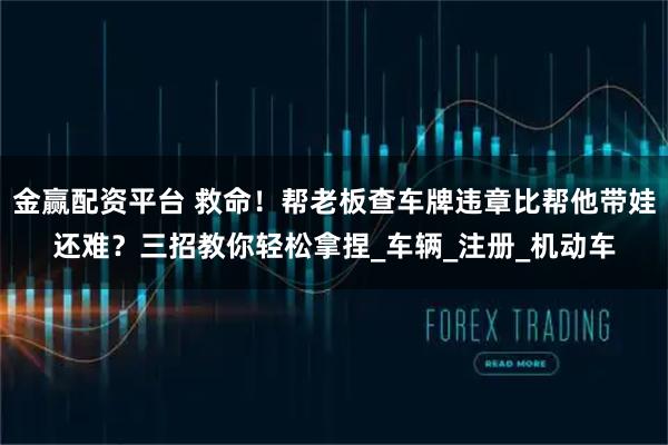 金赢配资平台 救命！帮老板查车牌违章比帮他带娃还难？三招教你轻松拿捏_车辆_注册_机动车