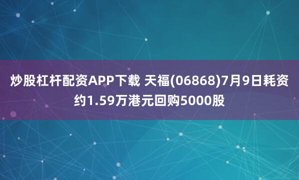 炒股杠杆配资APP下载 天福(06868)7月9日耗资约1.59万港元回购5000股