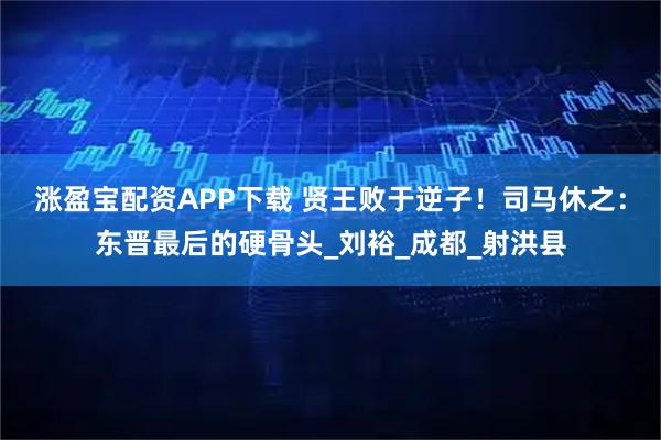 涨盈宝配资APP下载 贤王败于逆子！司马休之：东晋最后的硬骨头_刘裕_成都_射洪县