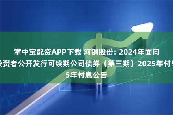 掌中宝配资APP下载 河钢股份: 2024年面向专业投资者公开发行可续期公司债券（第三期）2025年付息公告