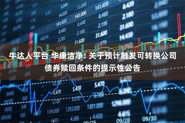 牛达人平台 华康洁净: 关于预计触发可转换公司债券赎回条件的提示性公告